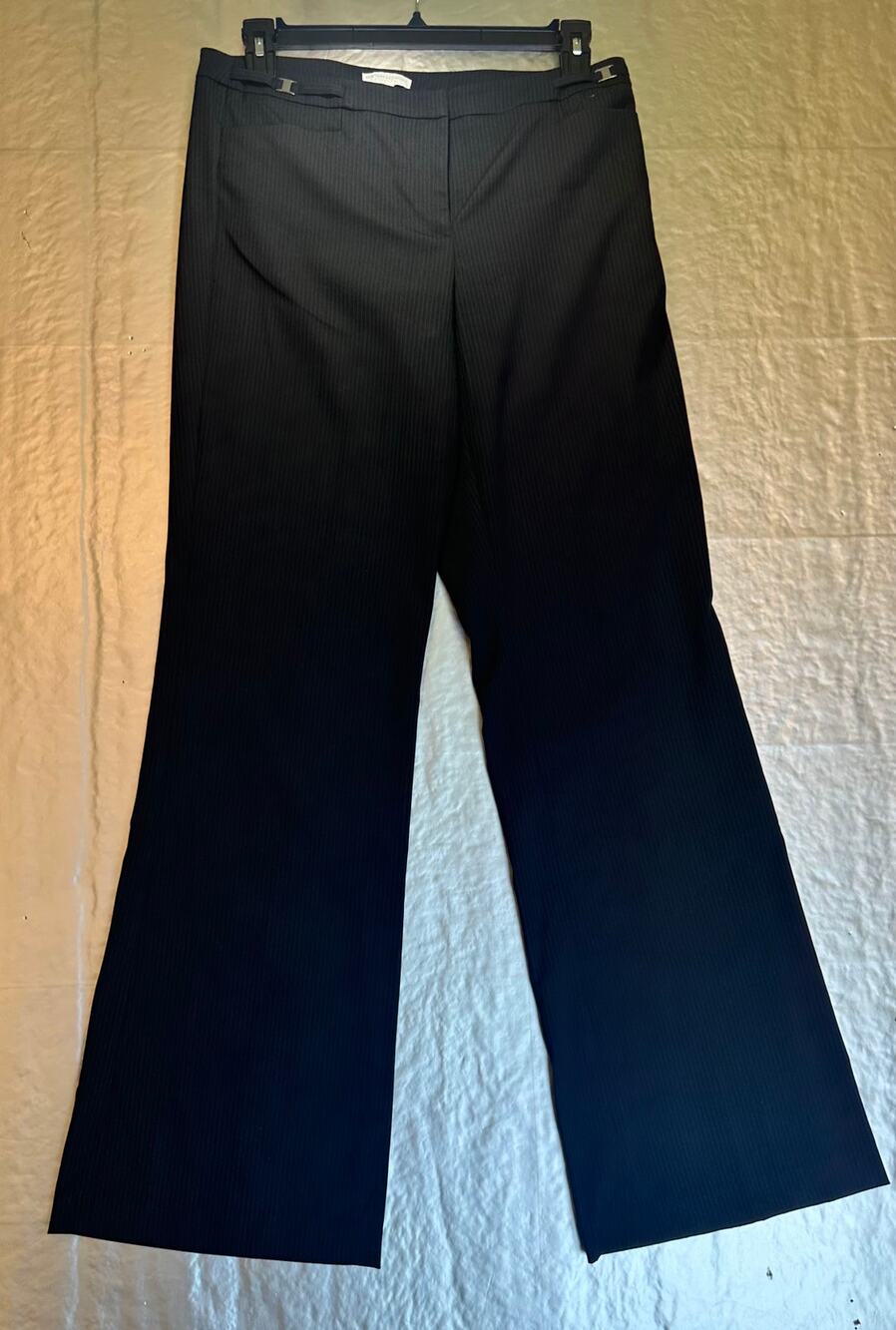 NY&Co 10 Tall Navy Pinstripe Wide Leg Stretch Dress Pants